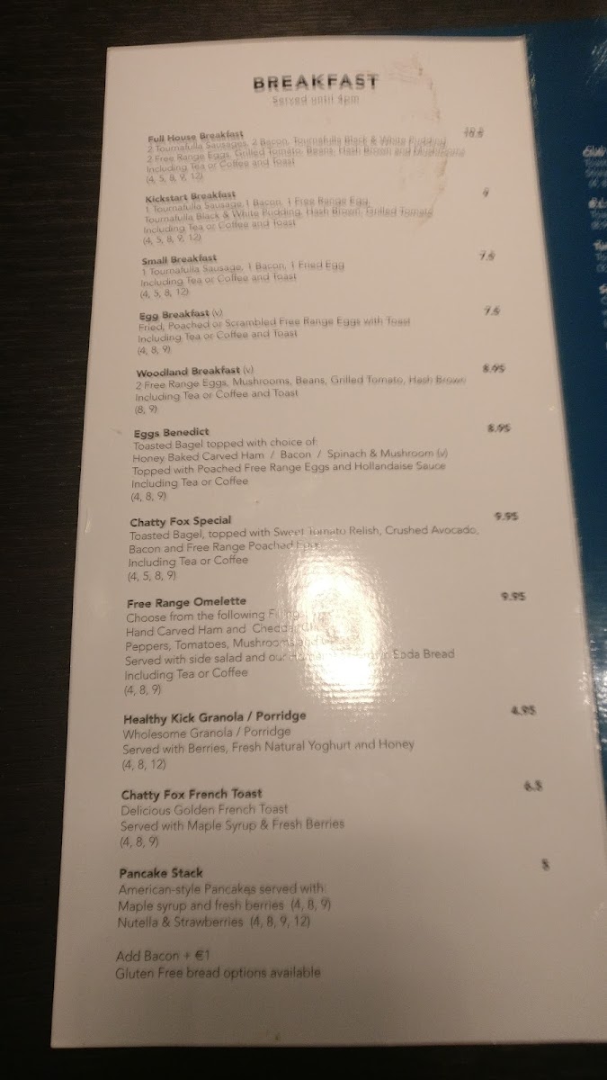 Menu The Chatty Fox-7